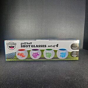 Big Mouth Inc Golf Ball Novelty Shot Glasses Set Of 4 Ceramic Golf Ball Themed